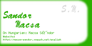 sandor macsa business card